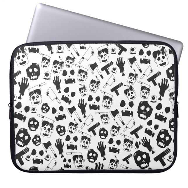 Zombie vintage Seamless Mönster Background-tema Laptop Fodral (Framsidan)
