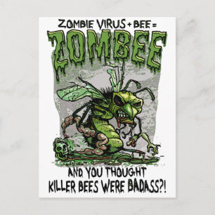 Zombie Virus add Bee equals Zombee Vykort