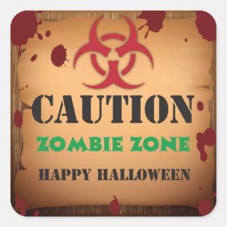 Zombie Virus Halloweenfest Fyrkantigt Klistermärke