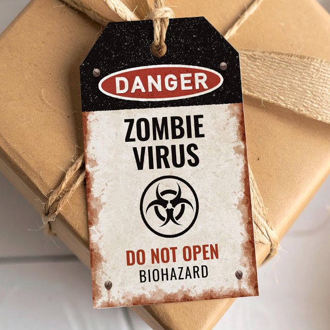 Zombie-virusets favoritmärke med rostskyddsskylt presentetikett (Skapare uppladdad)