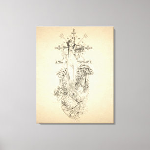 Zombie Voodoo Priestess Art nouveau Canvastryck
