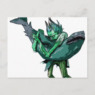 Zombie vs Shark Vykort