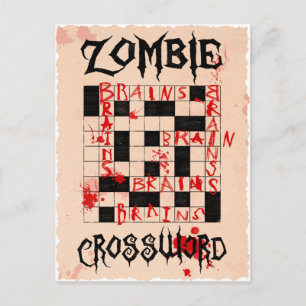 Zombie-vykort för korsord vykort