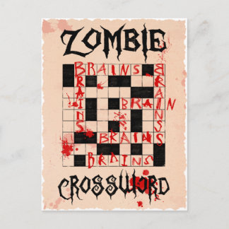 Zombie-vykort för korsord vykort