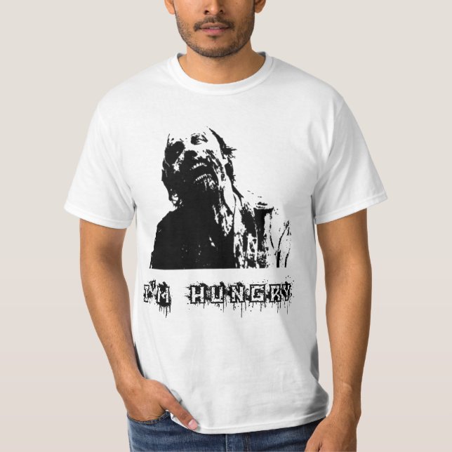 Zombie, Walking Dead, jag är hungrig T-shirt (Framsida)