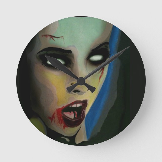 Zombie Wall Clock Rund Klocka (Framsida)
