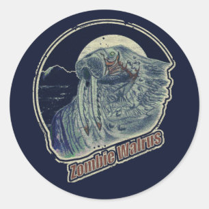 Zombie Walrus Runt Klistermärke