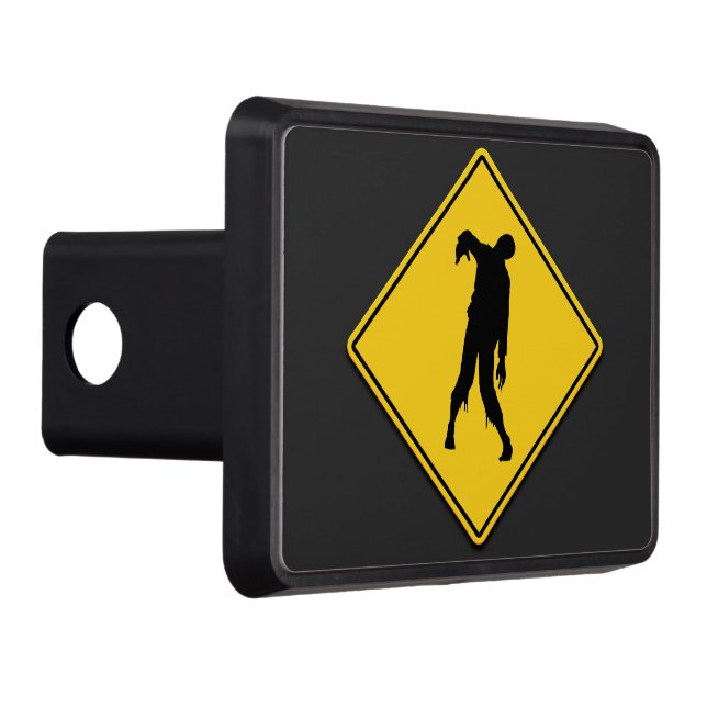 Zombie Warning Halloween Dragkroksskydd (Höger)