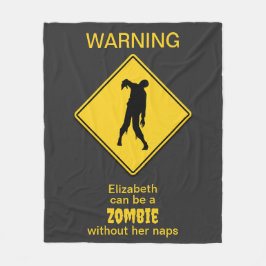 Zombie Warning Halloween Fleecefilt