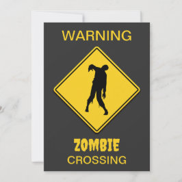 Zombie Warning Halloween Inbjudningar
