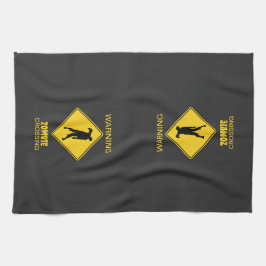 Zombie Warning Halloween Kökshandduk