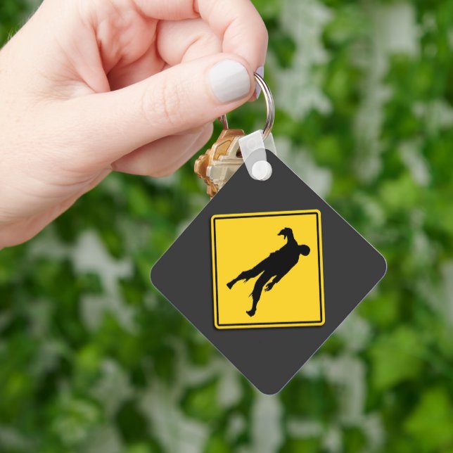 Zombie Warning Halloween Nyckelring (Hand)