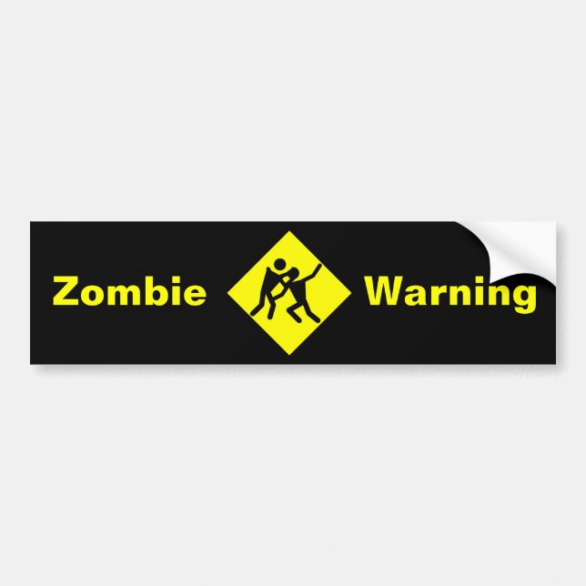 Zombie Warning Road Sign Bildekal (Framsidan)