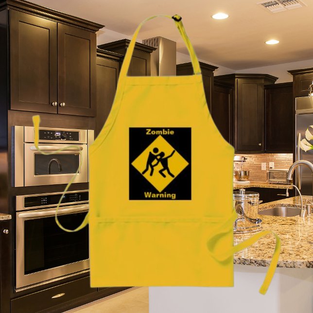 Zombie Warning Road Sign Förkläde (Zombie Warning Road Sign Adult Apron)