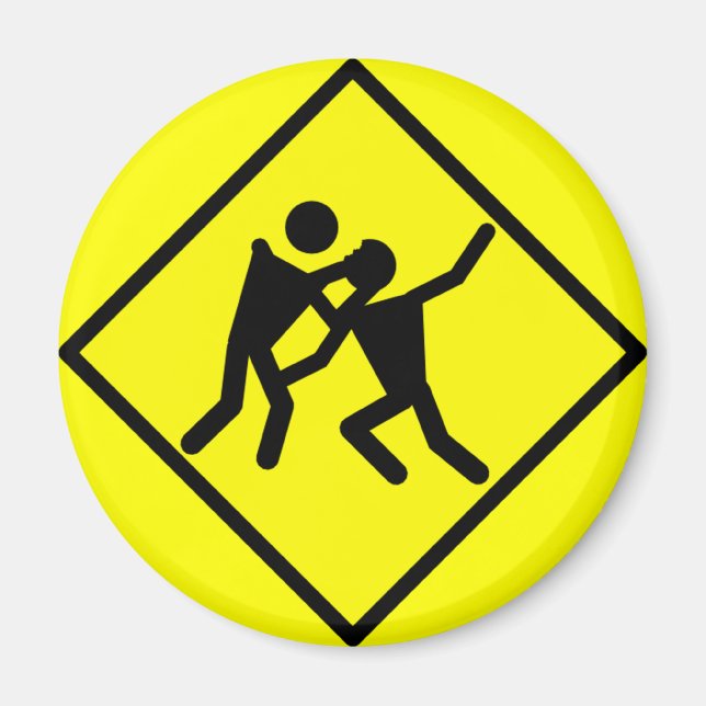 Zombie Warning Road Sign Magnet (Framsidan)