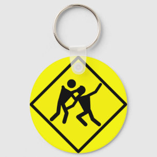 Zombie Warning Road Sign Nyckelring