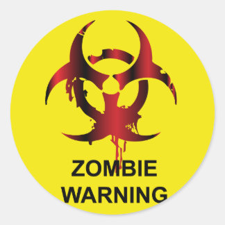 Zombie Warning Runt Klistermärke