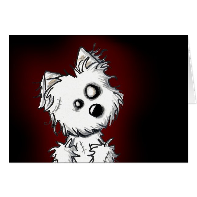 Zombie Westie Halloween OBS Kort (Framsidan Horizontal)