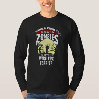 Zombie Wire Fox Terrier Kuslig Halloween T Shirt