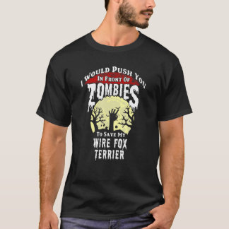 Zombie Wire Fox Terrier Kuslig Halloween T Shirt