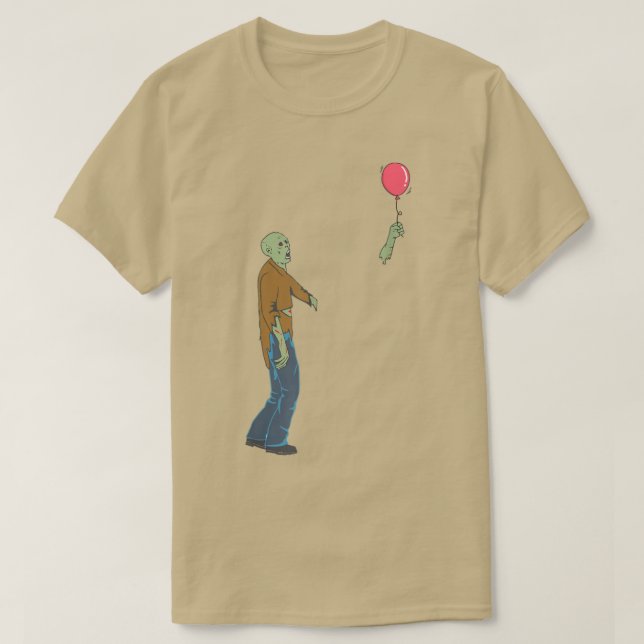 Zombie with Balloon Zombies Funny Halloween Art 69 T Shirt (Design framsida)