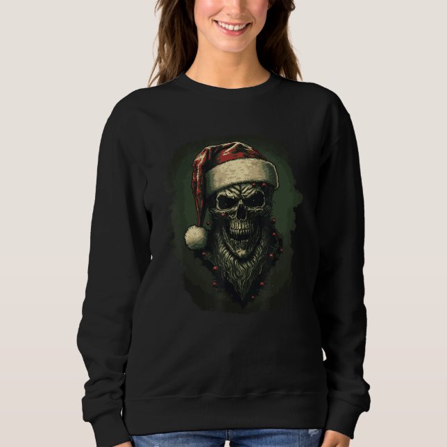 Zombie with Santa Hat T Shirt (Framsida)