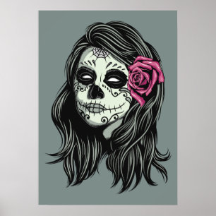 Zombie Woman anpassningsbar färg poster