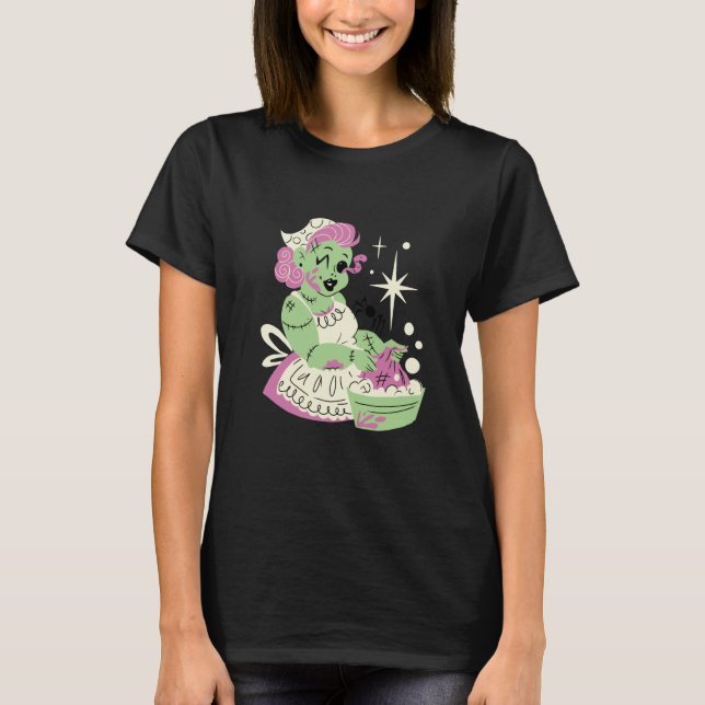Zombie Woman Mom Clean Halloween T Shirt (Framsida)