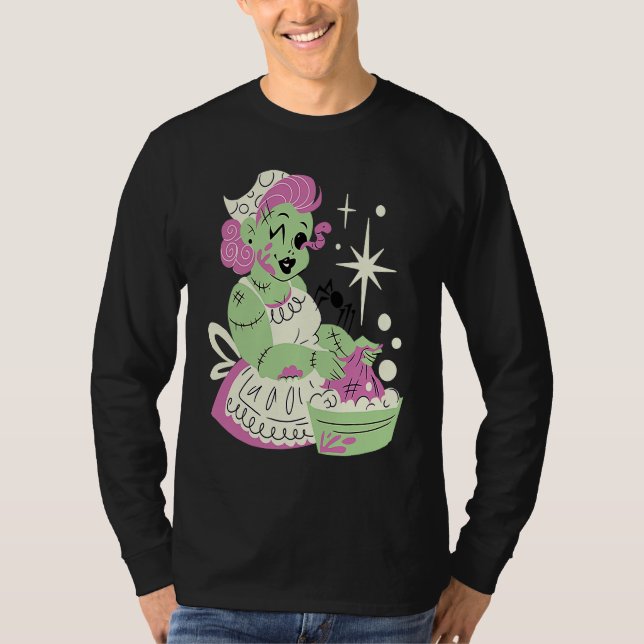 Zombie Woman Mom Clean Halloween T Shirt (Framsida)