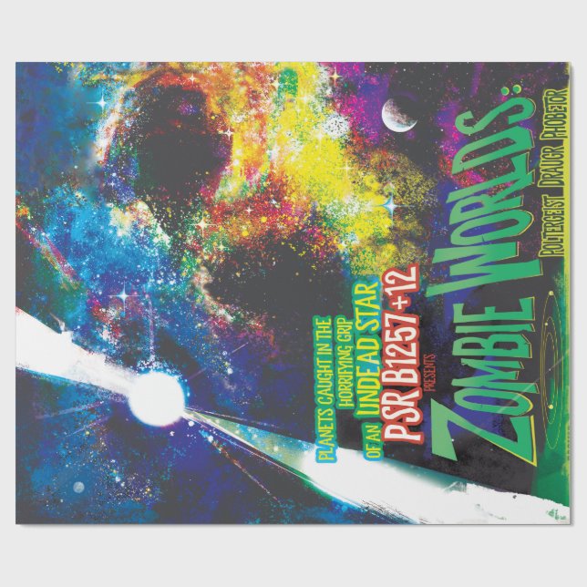 Zombie Worlds Halloween Galax av skräck Presentpapper (Platt)