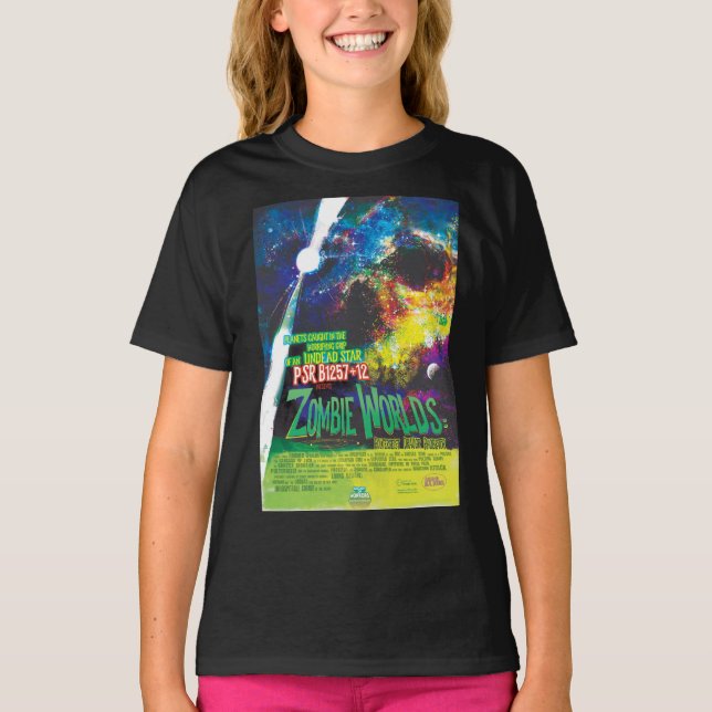 Zombie Worlds Halloween Galax av skräck T Shirt (Framsida)