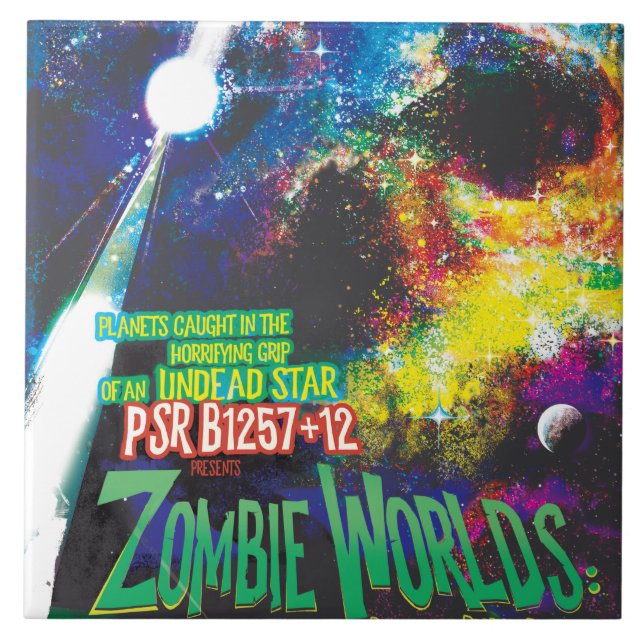 Zombie Worlds Halloween Galaxy of Horrors Kakelplatta (Framsidan)