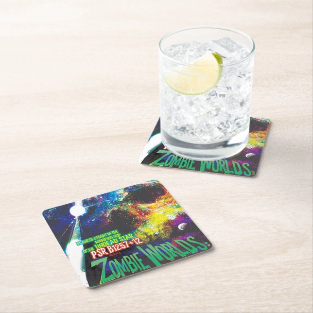 Zombie Worlds Halloween Galaxy of Horrors Underlägg Papper Kvadrat (Insitu)