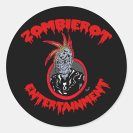 "Zombie Xtoph" Zombierot Logotyp Sticker Runt Klistermärke