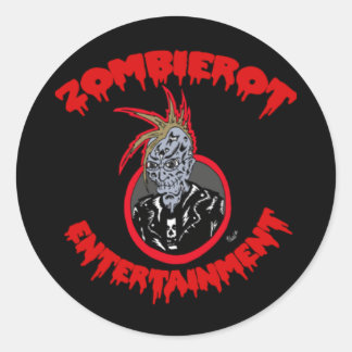 "Zombie Xtoph" Zombierot Logotyp Sticker Runt Klistermärke
