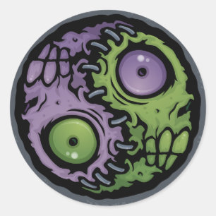 Zombie Yin-Yang Runt Klistermärke