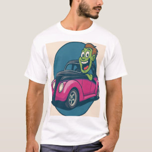 Zombie Zipper: Tecknad odöd i en Hot Rod T Shirt