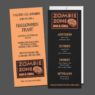 Zombie Zonare Halloween fest Inbjudningar