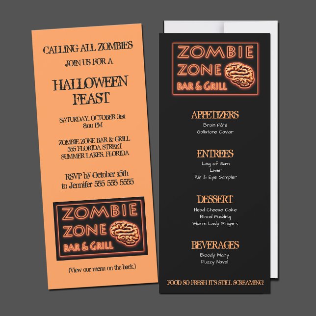Zombie Zonare Halloween fest Inbjudningar (Skapare uppladdad)