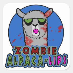 ZombieAlpaca-läppar klistermärke