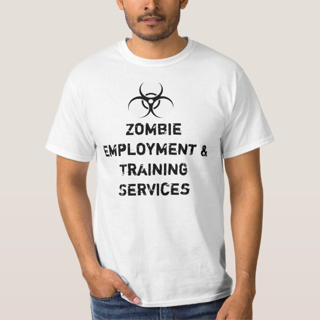 Zombieanställning & utbildning servar t-shirt (Framsida)