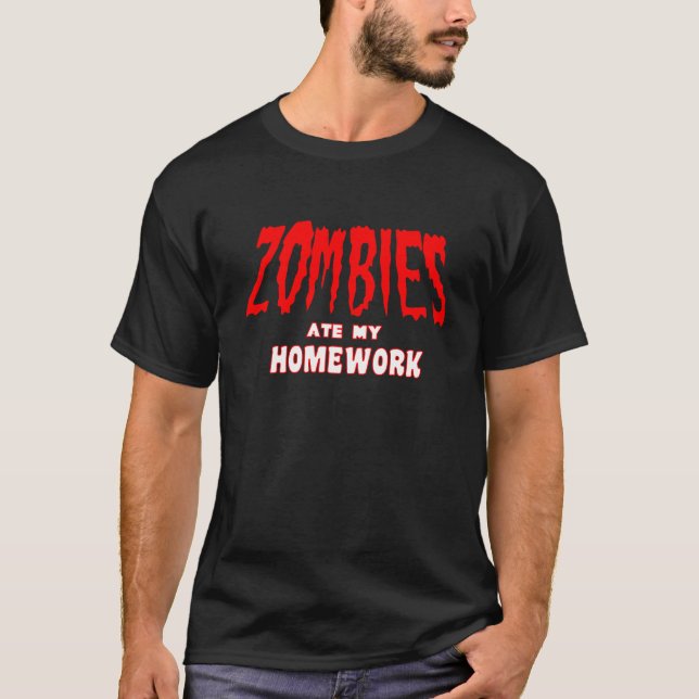 ZombieApocolypse T skjorta rolig T Tee Shirt (Framsida)