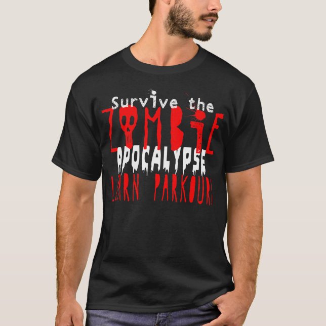 Zombieapokalypset - lär Parkour Tee (Framsida)