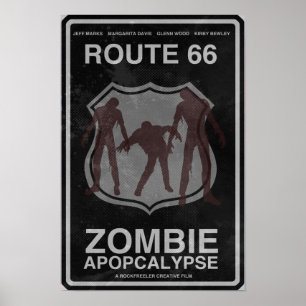 ZombieApopcalypse för rutt 66 affisch
