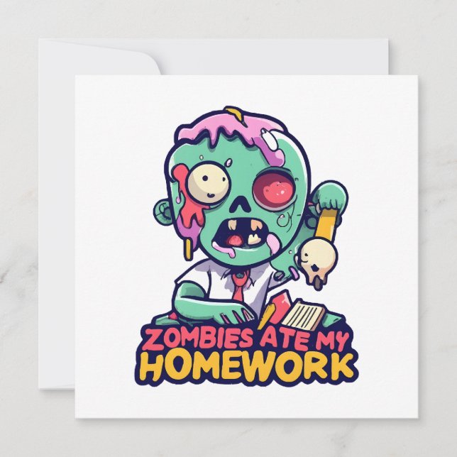 Zombieätare Mitt Läxor Inbjudningar (Framsida)