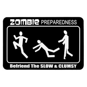 Zombieberedskapen Befriend långsam VITLG-design Magnet