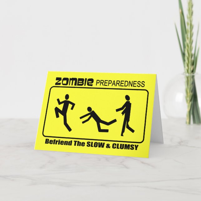 Zombieberedskapen Befriend långsamt ALL FÄRGdesign Kort (Framsida)