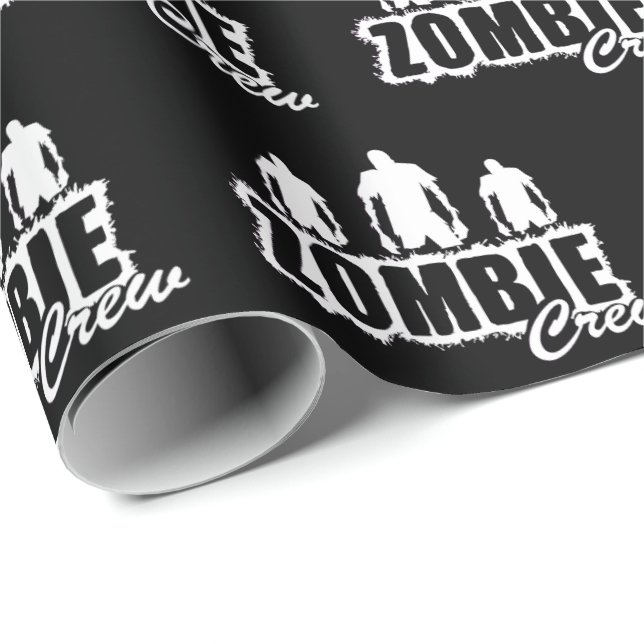 Zombiebesättning med tre zombies presentpapper (Rullad Hörn)