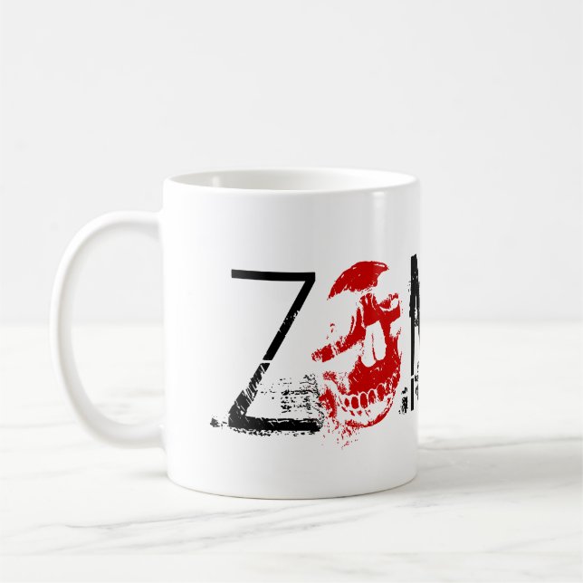 Zombieblodsplatter och röd skalle - mugg (Vänster)