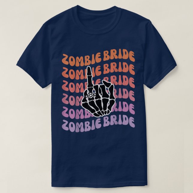 Zombiebrud Till döden skiljer oss Hen Party Avsked T Shirt (Design framsida)